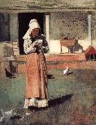 Winslow Homer Sick chicken oil painting on canvas